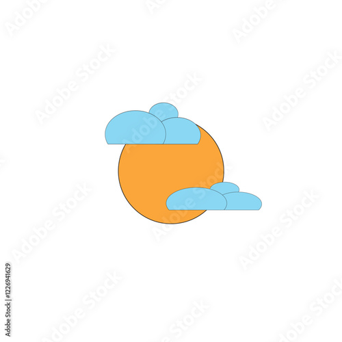 sun and cloud icon design template 