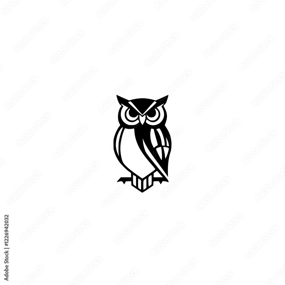 Geometric Owl: Black and White Bird Vector Logo Design. Perfect for nature, wildlife, or education brands. Minimalist and stylish symbol. Geometric Owl: Black and White Bird Vector Logo Design. Perfect for nature, wildlife, or education brands. Minimalist and stylish symbol.