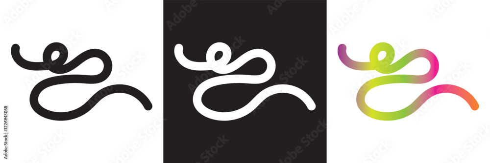 Black , white and color Swirl Lines with Rainbow Gradient. Abstract Ribbon vector Illustration. isolated on white and black background. EPS 10 Black , white and color Swirl Lines with Rainbow Gradient. Abstract Ribbon vector Illustration. isolated on white and black background. EPS 10