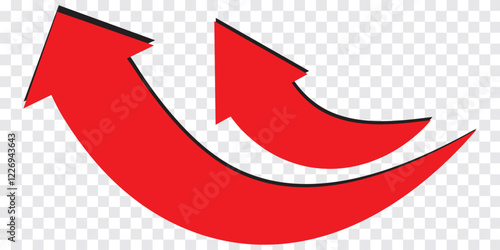 Curve arrow icon style. Curved arrow icon for your web site design, logo, app, UI. Curved arrow indicated the direction symbol. Curved arrow sign and symbols.