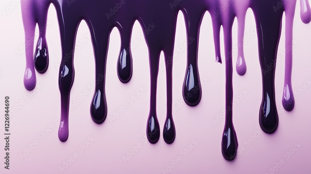 A minimalist composition featuring nail polish drips in shades of deep purple and lavender. picture A minimalist composition featuring nail polish drips in shades of deep purple and lavender. picture