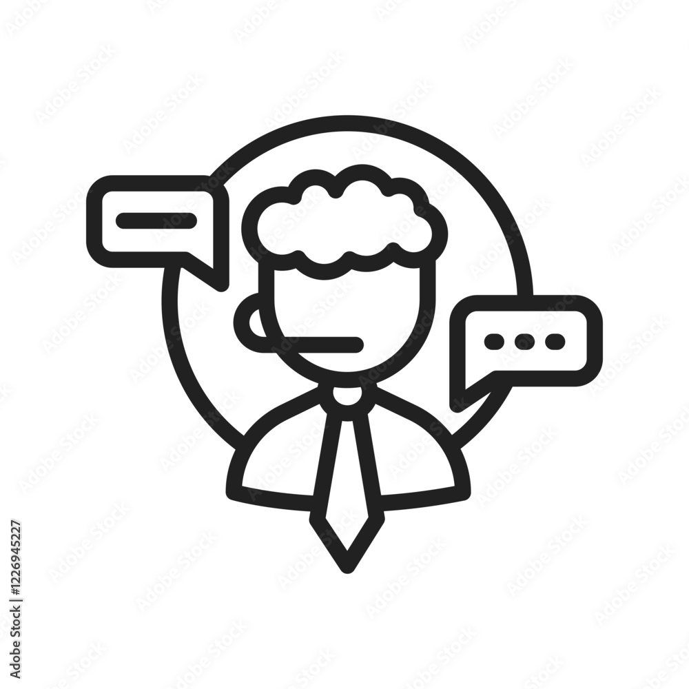 Support Agent icon vector image. Suitable for mobile apps, web apps and print media.