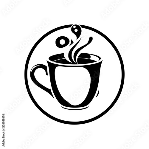 Aromatic Coffee Mug: Steam Rising, A Perfect Morning Brew. Enjoy the warmth and comfort of a delicious coffee in a stylish mug. Perfect for cafe lovers and coffee addicts.