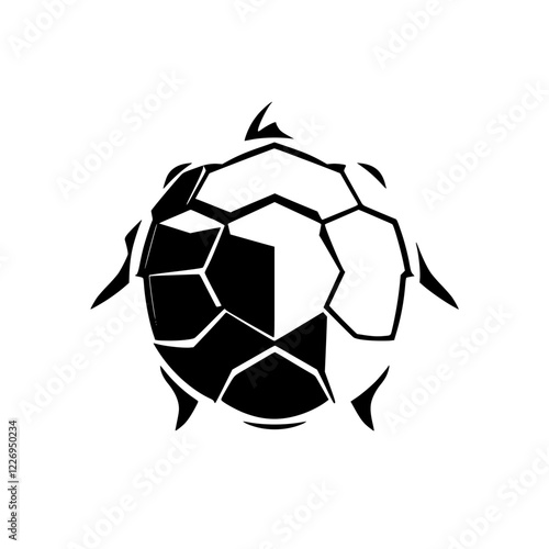 Abstract Turtle Soccer Ball: Geometric Animal Sport Graphic Design