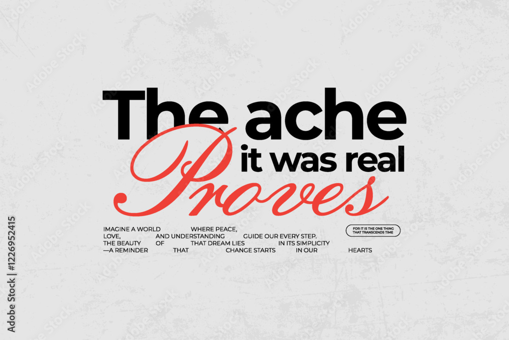 Fototapeta premium Typography broken heart Urban Streetwear Aesthetic quotes graphic design