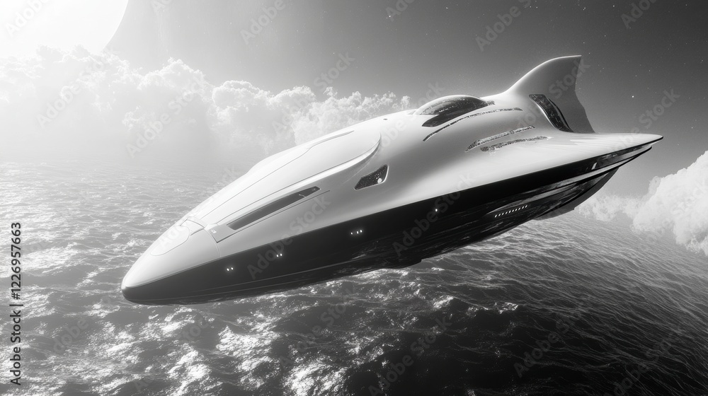 Fototapeta premium A massive interstellar ark carrying humanity to a distant star system