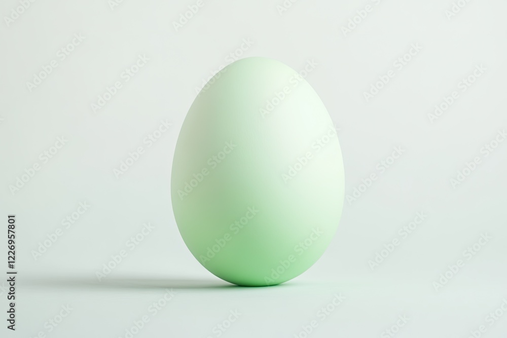 elegant pastel green easter egg centered on white backdrop showcasing its clean smooth finish under soft light elegant pastel green easter egg centered on white backdrop showcasing its clean smooth finish under soft light