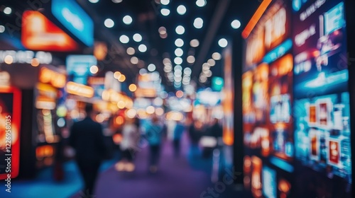Wallpaper Mural A vibrant trade show floor with booths, attendees, and bright lighting, showcasing a dynamic business expo atmosphere. Torontodigital.ca