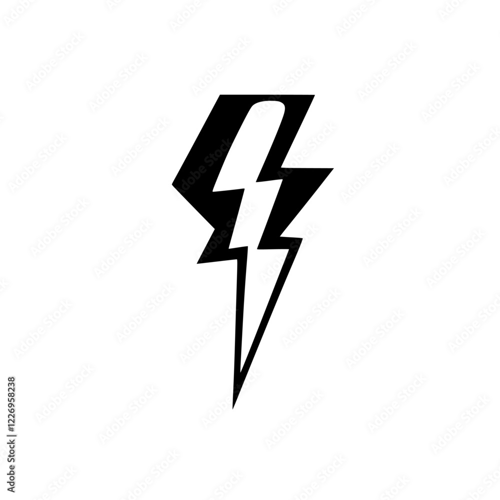 Bold Black Lightning Bolt: A Dynamic Energy Symbol - Vector Graphic Bold Black Lightning Bolt: A Dynamic Energy Symbol - Vector Graphic