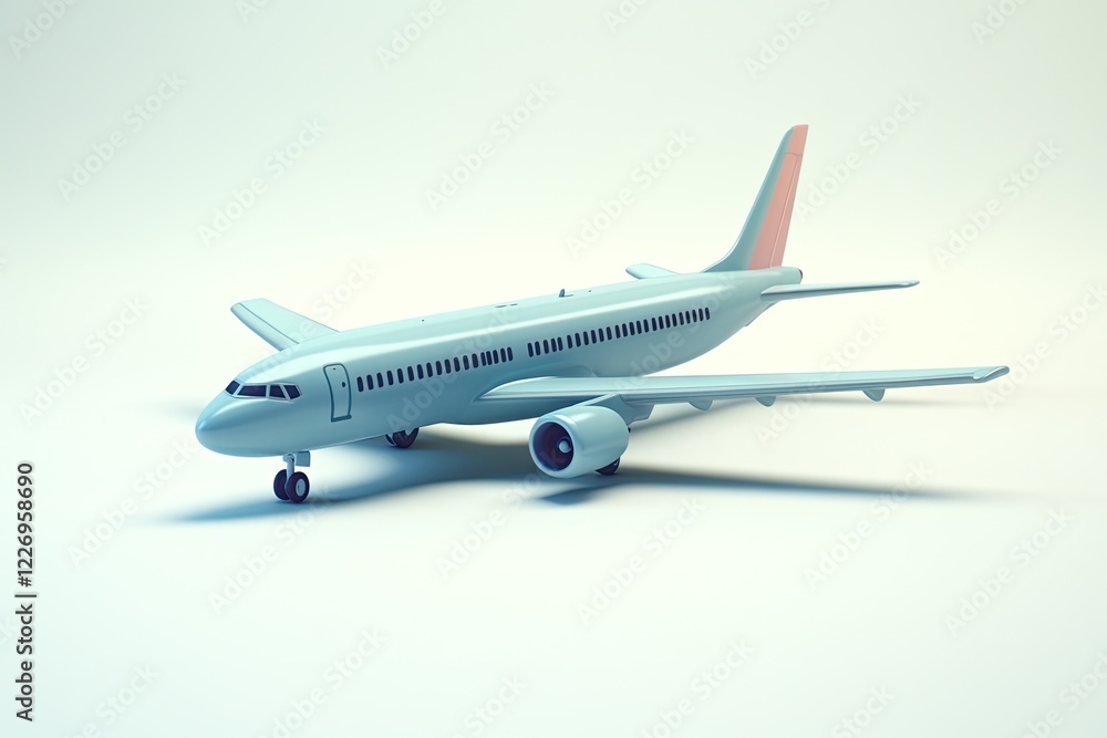Obraz premium minimalist product photography of model airplane studio lighting dynamic angle showcasing details