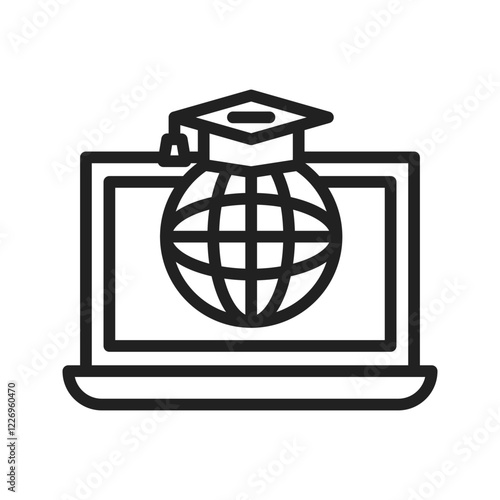 Globally Connected Students icon vector image. Suitable for mobile apps, web apps and print media.