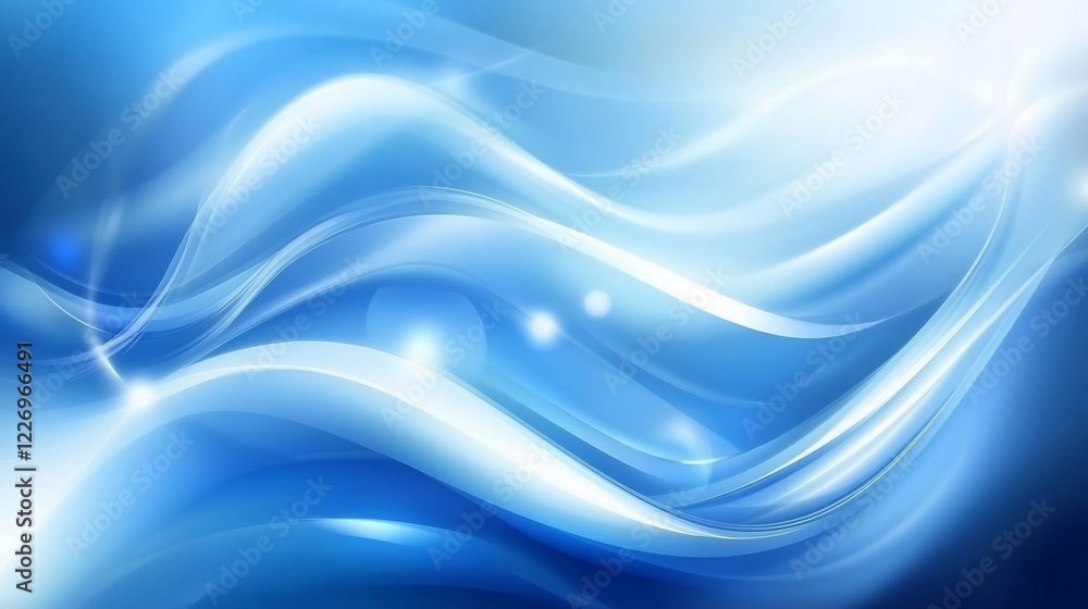 Abstract flowing blue and white light curves background with bright highlights Abstract flowing blue and white light curves background with bright highlights