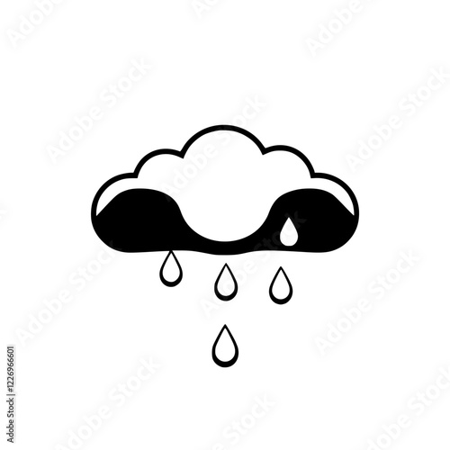 Sad Cloud Crying Rain: A Melancholic Weather Icon