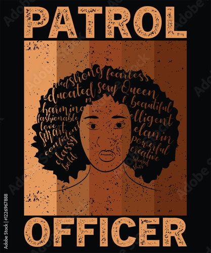 Melanin Patrol Officer Juneteenth African American Black History T-Shirt