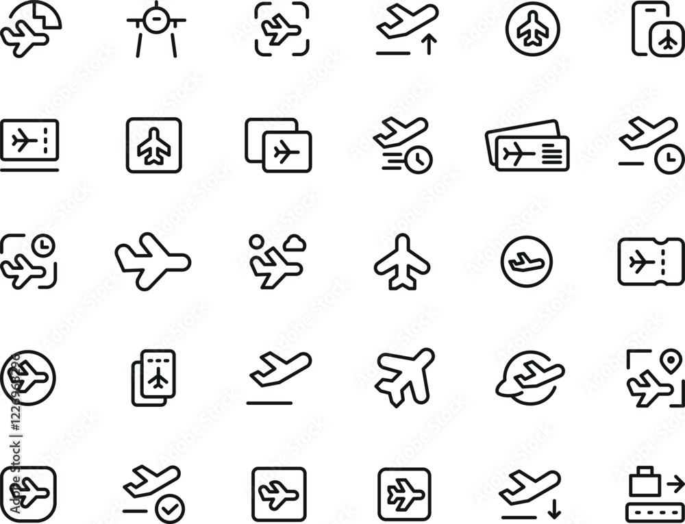 Fototapeta premium Airline vector Icons