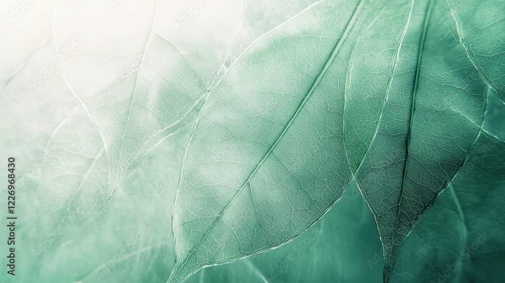 Fototapeta premium Soft Green Textured Background with Faint Leaf Patterns for a Natural and Calming Look