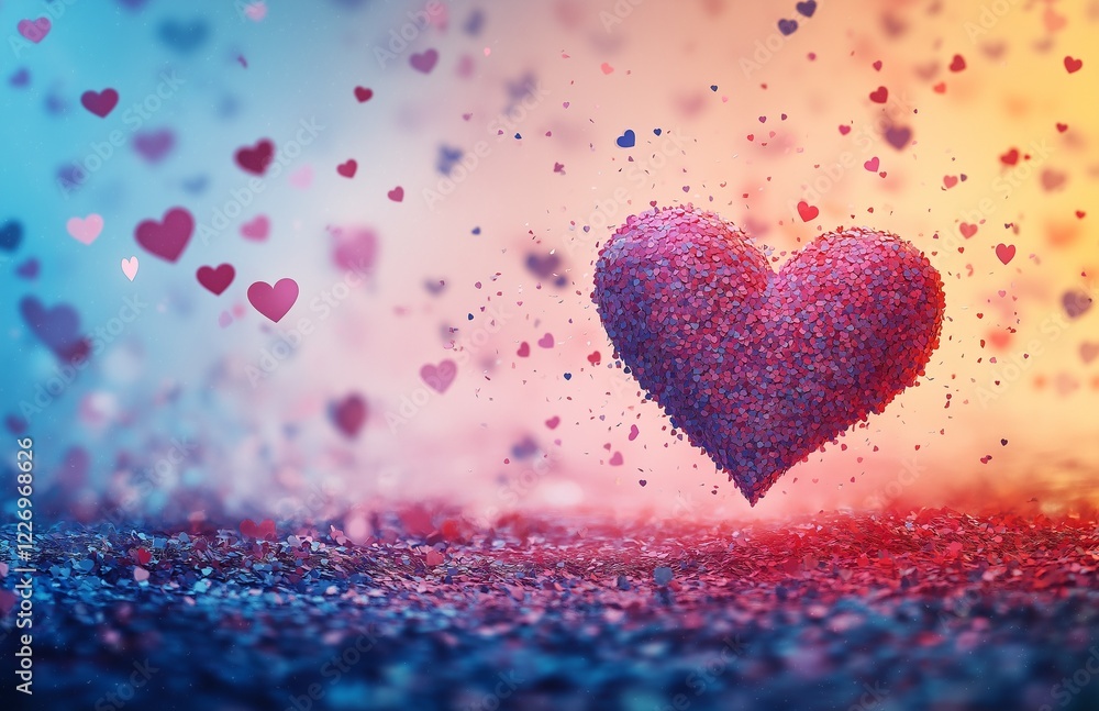 Valentines Day card with colorful hearts. Valentines Day card with colorful hearts.