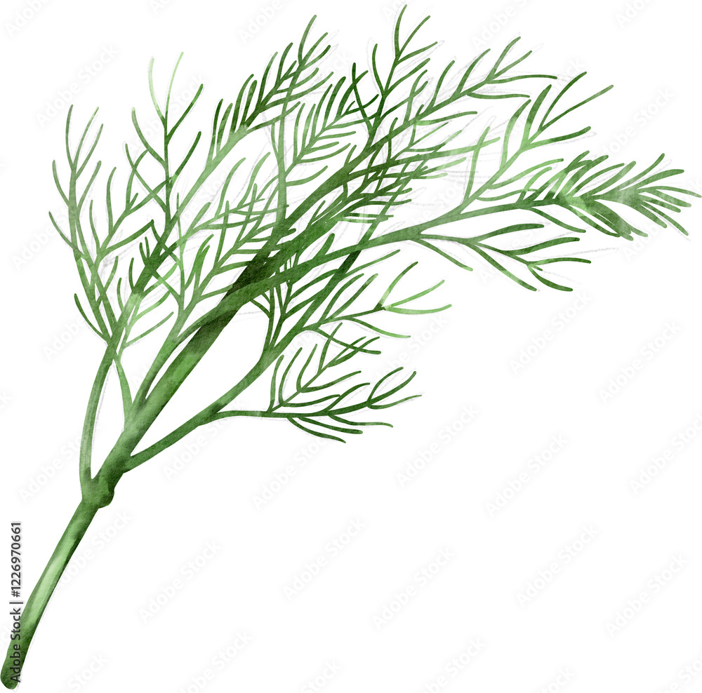 Obraz premium watercolor dill