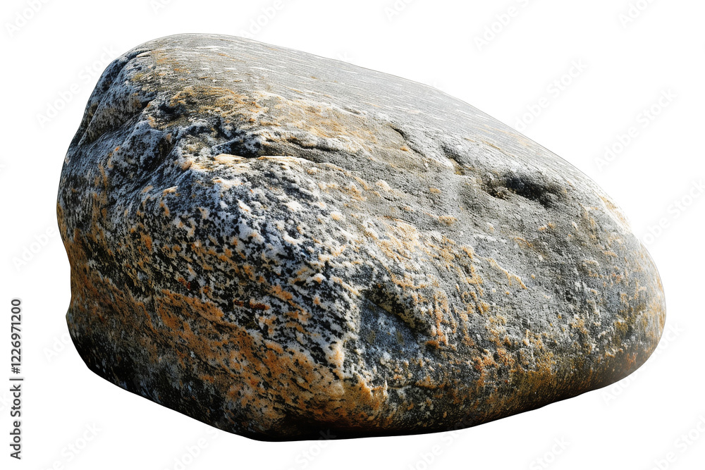 Smooth River Stone With Natural Textures Isolated on a White Background Smooth River Stone With Natural Textures Isolated on a White Background