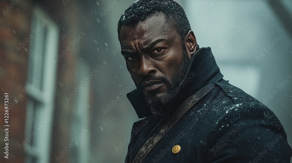 A Dark Serious Man In A Winter Coat A Dark Serious Man In A Winter Coat