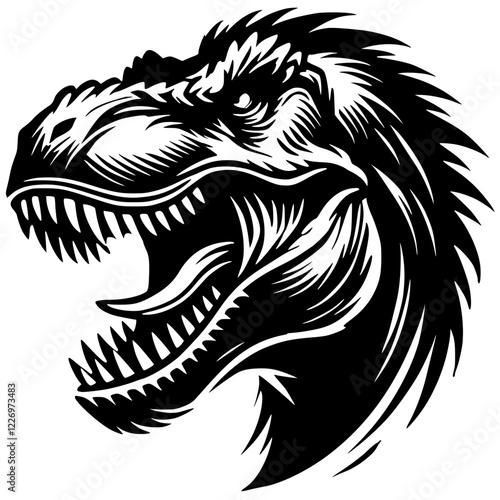 Dinosaur portrait silhouette