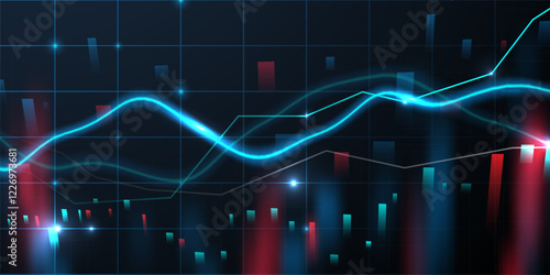 business vector illustration design Stock market charts or Forex trading charts for business and finance ideas.