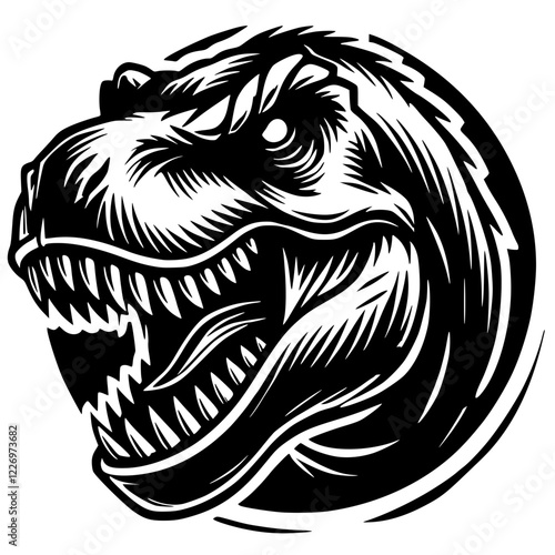 Dinosaur portrait silhouette