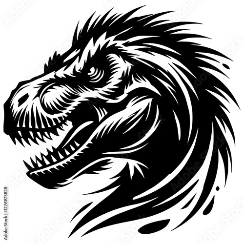 Dinosaur portrait silhouette