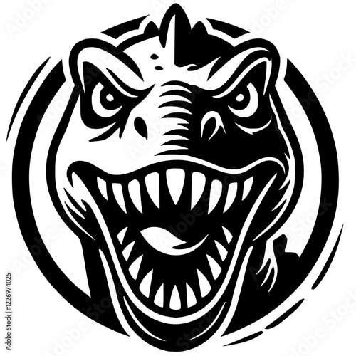 Dinosaur face silhouette