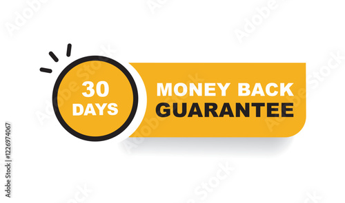 30 Days Money Back Guarantee Sign, Stamp, Seal, Vector, Badge, Sticker, Label.