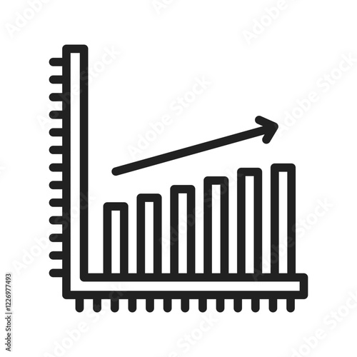 Upward Trend in Graph icon vector image. Suitable for mobile apps, web apps and print media.