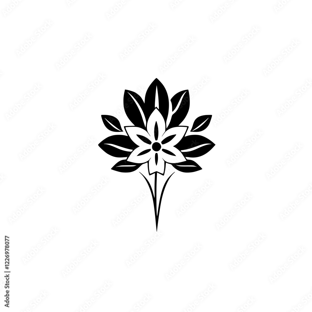 Monochrome Floral Design: Elegant Black and White Flower Illustration. Perfect for logos, invitations, and more. Monochrome Floral Design: Elegant Black and White Flower Illustration. Perfect for logos, invitations, and more.