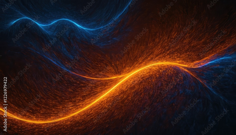 Naklejka premium Abstract wave particle futuristic technology background 1