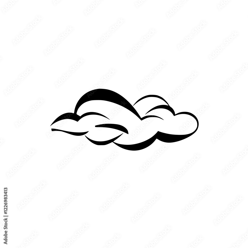 Cloud vector illustration, simple black and white icon design. Perfect for weather apps, websites, and presentations. Cloud vector illustration, simple black and white icon design. Perfect for weather apps, websites, and presentations.