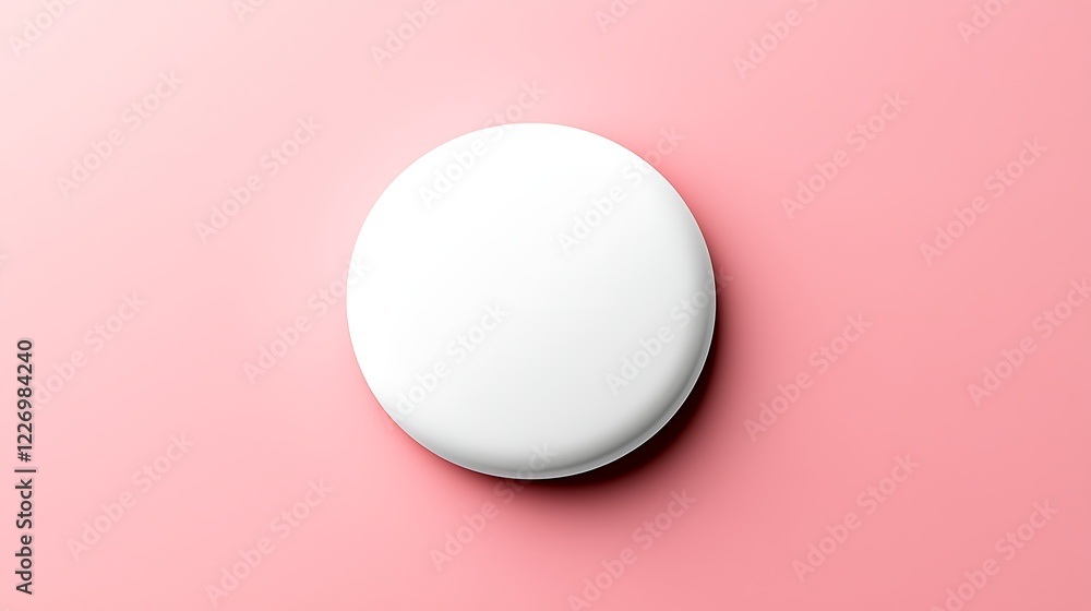Blank White Circle Button On Pink Background Blank White Circle Button On Pink Background