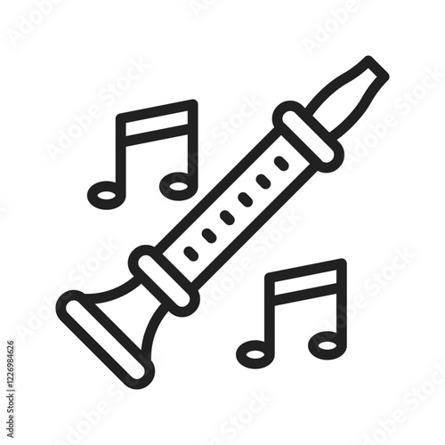 Flute icon vector image. Suitable for mobile apps, web apps and print media.