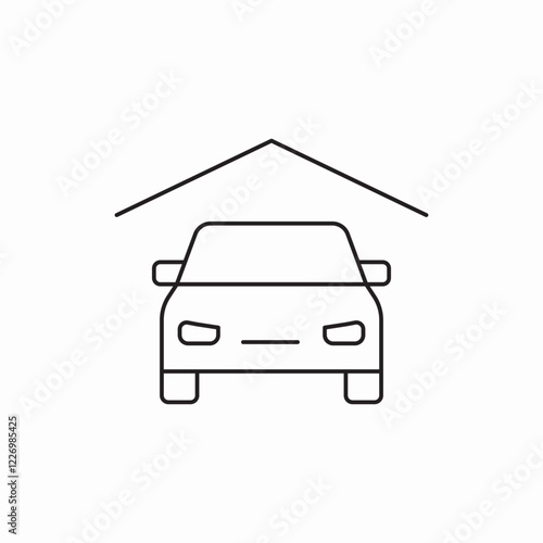 Garage parking car icon vector sign