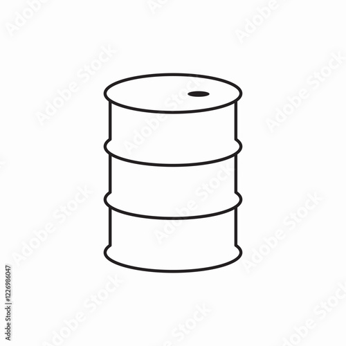 Oil barrel drum icon vector sign