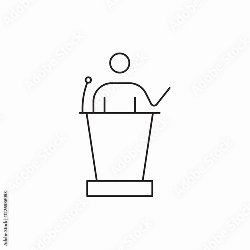 Speaker podium presentation icon vector sign