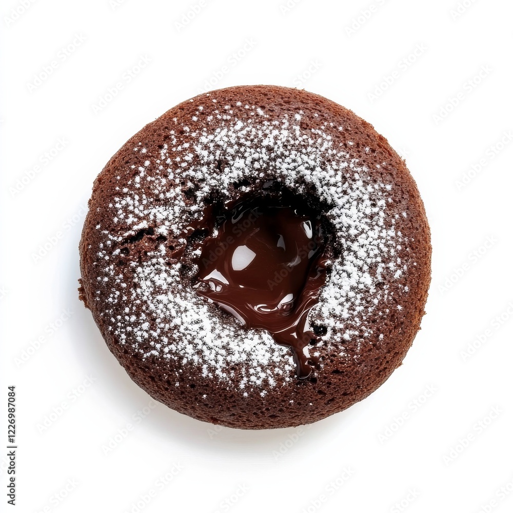 A decadent chocolate lava cake oozing with molten cocoa, isolated white background, impressionism art style A decadent chocolate lava cake oozing with molten cocoa, isolated white background, impressionism art style
