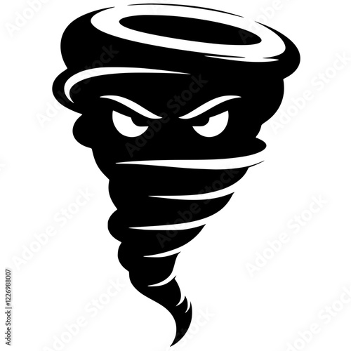 Silhouette of angry tornado