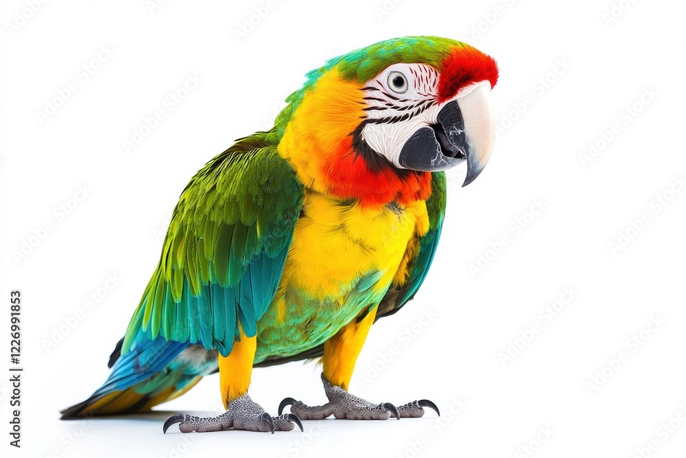 Vibrant Macaw Parrot on White Vibrant Macaw Parrot on White