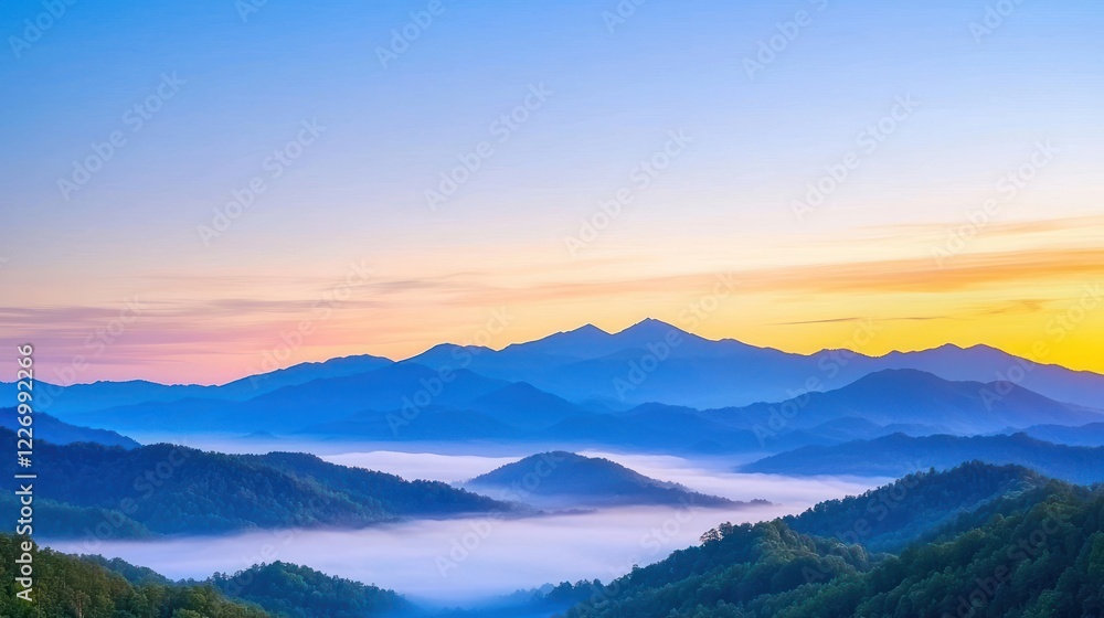 Obraz premium Misty Mountain Sunrise