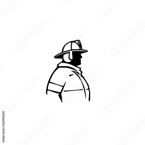 Firefighter Silhouette: A Symbol of Courage and Service.  A powerful image representing bravery, dedication, and the selfless work of firefighters in protecting communities.
