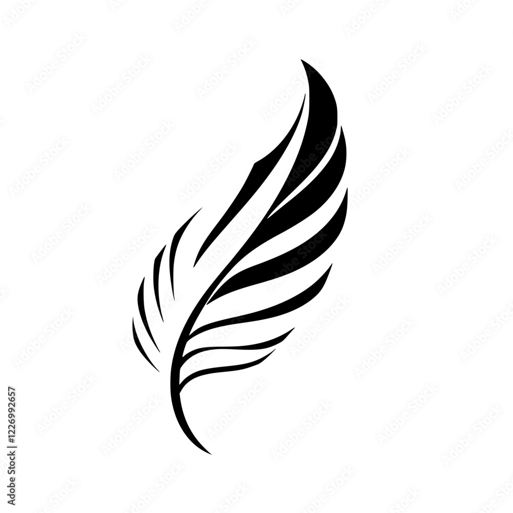 Monochrome Feather: Minimalist Black and White Line Art Design. Elegant and Simple Vector Graphic, Perfect for Logos, Illustrations, and More. Monochrome Feather: Minimalist Black and White Line Art Design. Elegant and Simple Vector Graphic, Perfect for Logos, Illustrations, and More.