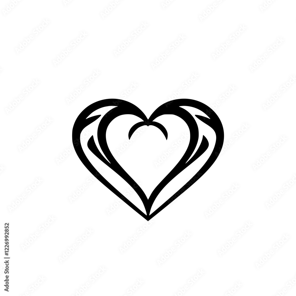 Elegant Black Heart Design: Romantic Vector Graphic, Perfect for Valentines, Love Symbols, and Romantic Illustrations Elegant Black Heart Design: Romantic Vector Graphic, Perfect for Valentines, Love Symbols, and Romantic Illustrations