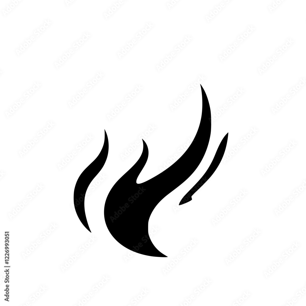 Abstract Black Flame Design: Minimalist Fire Logo, Icon, and Graphic Symbol Abstract Black Flame Design: Minimalist Fire Logo, Icon, and Graphic Symbol