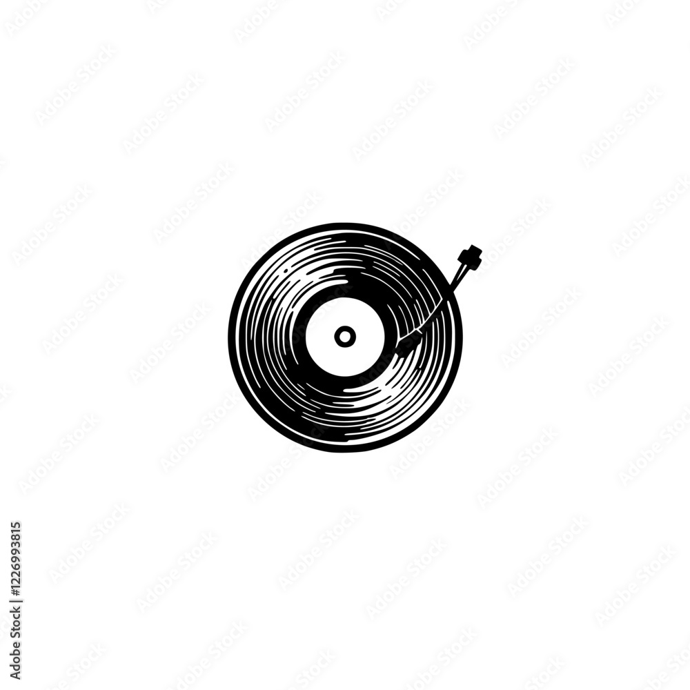 Vinyl Record with Turntable Needle: A Classic Music Icon Vinyl Record with Turntable Needle: A Classic Music Icon