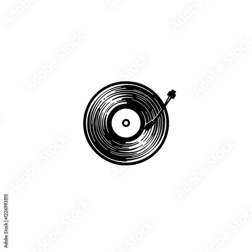 Vinyl Record with Turntable Needle: A Classic Music Icon