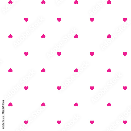 Simple hearts seamless vector pattern. Flat design endless chaotic texture made of tiny heart silhouettes.